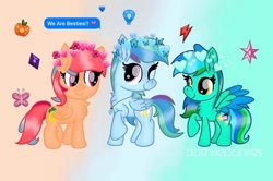 Size: 498x330 | Tagged: safe, alternate version, artist:lillycloudart, oc, oc only, oc:lily cloud, pegasus, pony, abstract background, chest fluff, ear fluff, eyelashes, female, jewelry, mare, necklace, one eye closed, pegasus oc, raised hoof, smiling, wings, wink