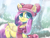Size: 3993x3000 | Tagged: safe, artist:colochenni, fluttershy, pegasus, pony, g4, clothes, cute, daaaaaaaaaaaw, drawthread, female, folded wings, grass, hat, high res, mare, outdoors, scarf, shyabetes, smiling, snow, snowfall, solo, standing, tree, turned head, wings, winter outfit, wintershy