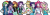 Size: 1024x317 | Tagged: safe, artist:emeraldblast63, applejack, fluttershy, pinkie pie, rainbow dash, rarity, sci-twi, starlight glimmer, sunset shimmer, twilight sparkle, equestria girls, g4, crossover, danganronpa, humane five, humane seven, humane six, simple background, transparent background