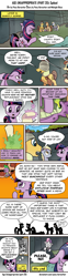 Size: 971x3917 | Tagged: safe, artist:pony-berserker, caramel, derpy hooves, spike, sweetie belle, twilight sparkle, oc, oc:cream heart, dragon, pegasus, pony, unicorn, comic:age (in)appropriate, g4, abuse, clothes, comic, dead, dragon mail, female, filly, hammer, male, mare, sending a letter, speech bubble, spikeabuse, stallion, sweat, sweatdrop, thinking, unicorn twilight