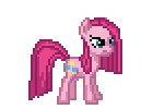 Size: 140x100 | Tagged: safe, artist:zeka10000, edit, pinkie pie, earth pony, pony, g4, animated, crazy face, desktop ponies, faic, gif, looking at you, pinkamena diane pie, pixel art, simple background, solo, sprite, transparent background, upscaled