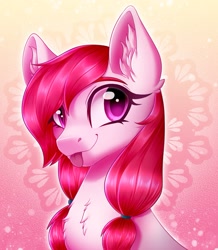 Size: 1897x2177 | Tagged: safe, artist:_ladybanshee_, oc, oc only, earth pony, pony, :p, bust, ear fluff, solo, tongue out