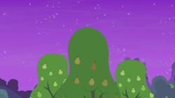 Size: 1280x720 | Tagged: safe, screencap, g4, the perfect pear, background, night, no pony, pear tree, scenic ponyville, tree
