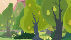 Size: 1280x720 | Tagged: safe, screencap, g4, the perfect pear, background, no pony, pear tree, scenic ponyville, tree