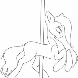 Size: 768x768 | Tagged: safe, artist:kxyluna, oc, oc only, earth pony, pony, earth pony oc, lineart, monochrome, rearing, simple background, solo, white background