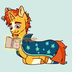 Size: 1280x1280 | Tagged: safe, artist:gxlds-doodles, sunburst, pony, unicorn, g4, cloak, clothes, glasses, male, solo, stallion, sunburst's cloak, sunburst's glasses