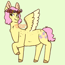 Size: 1280x1280 | Tagged: safe, artist:gxlds-doodles, fluttershy, pegasus, pony, g4, eyes open, female, mare, simple background, smiling, solo, wings