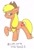 Size: 777x1131 | Tagged: safe, artist:cmara, applejack, earth pony, pony, g4, applejack's hat, cowboy hat, female, hat, mare, one eye closed, raised hoof, simple background, solo, traditional art, white background, wink