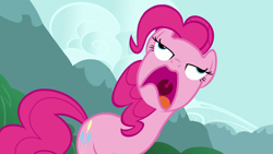 Size: 1920x1080 | Tagged: safe, screencap, pinkie pie, earth pony, pony, g4, season 3, too many pinkie pies, faic, female, hype, mare, mawshot, mid-blink screencap, open mouth, pinkie frogmouth, pinkie pie is best facemaker, solo, uvula, volumetric mouth