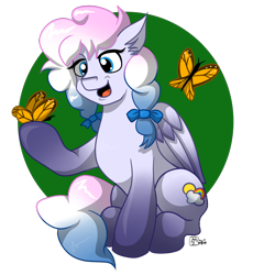Size: 2764x3000 | Tagged: safe, artist:olificus, oc, oc only, oc:heavy weather, butterfly, pegasus, pony, commission, cute, female, high res, mare, original art, pegasus oc, simple background, solo, transparent background