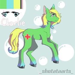 Size: 1080x1080 | Tagged: safe, artist:_shotataarts_, oc, oc only, earth pony, pony, abstract background, chest fluff, colored hooves, earth pony oc, eye scar, female, mare, raised hoof, red cross, scar, solo, unshorn fetlocks