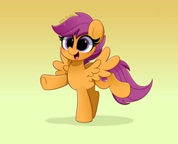 Size: 4096x3303 | Tagged: safe, artist:kittyrosie, scootaloo, pegasus, pony, g4, cute, cutealoo, digital art, do the sparkle, female, filly, gradient background, smiling, solo