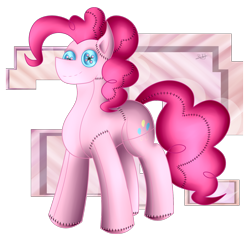 Size: 1332x1292 | Tagged: safe, artist:thebenalpha, pinkie pie, earth pony, original species, plush pony, pony, g4, plushie, simple background, transparent background