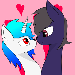 Size: 3000x3000 | Tagged: safe, artist:mrcote, oc, oc only, oc:aurora ise, oc:propout, pony, unicorn, high res, love, solo