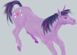 Size: 1280x917 | Tagged: safe, artist:brideoftheghoul, twilight sparkle, pony, unicorn, g4, female, hoers, mare, simple background, unicorn twilight