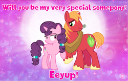 Size: 4600x2900 | Tagged: safe, artist:andoanimalia, big macintosh, sugar belle, earth pony, pony, g4, female, hearts and hooves day, male, ship:sugarmac, shipping, straight