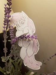 Size: 3024x4032 | Tagged: safe, artist:davierocket, berry punch, berryshine, earth pony, pony, g4, craft, flower, irl, looking at you, papercraft, photo, solo