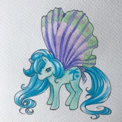 Size: 900x900 | Tagged: safe, artist:chargoz, cool breeze, pony, g1, butterfly wings, female, mare, solo, traditional art, wings