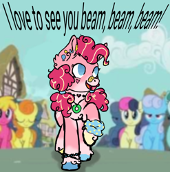 Size: 500x507 | Tagged: source needed, useless source url, safe, artist:valientminiatureobject, bon bon, carrot top, cherry berry, golden harvest, linky, pinkie pie, shoeshine, spring melody, sprinkle medley, sweetie drops, g4, smile song