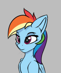 Size: 500x600 | Tagged: safe, artist:xeniusfms, rainbow dash, pegasus, pony, g4, animated, blinking, breath, female, mare, open mouth, solo
