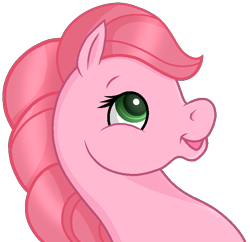 Size: 678x657 | Tagged: safe, alternate version, artist:tanahgrogot, derpibooru exclusive, earth pony, pony, g2, aelita schaeffer, code lyoko, crossover, female, green eyes, mare, pink body, pink hair, ponified, simple background, solo, transparent background