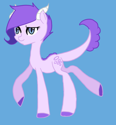 Size: 706x762 | Tagged: safe, artist:squeezemelittle, oc, oc only, oc:crystal clarity, dracony, hybrid, kilalaverse, blue background, female, interspecies offspring, offspring, parent:rarity, parent:spike, parents:sparity, simple background, solo