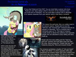 Size: 1600x1200 | Tagged: safe, edit, screencap, discord, fluttershy, angel, demon, g4, keep calm and flutter on, to where and back again, explanation, female, hug, implied discoshy, implied shipping, implied straight, male, screencap reference, shipping fuel, text, yin-yang
