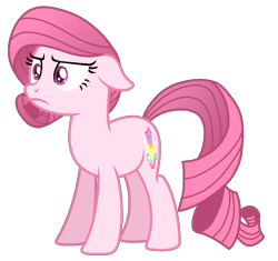 Size: 939x884 | Tagged: safe, artist:muhammad yunus, oc, oc only, oc:annisa trihapsari, earth pony, pony, g4, female, floppy ears, mare, not rarity, pink body, pink hair, show accurate, simple background, solo, transparent background, unamused, vector