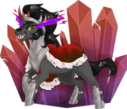 Size: 2633x2269 | Tagged: safe, artist:alabasterpeony, king sombra, pony, unicorn, g4, commission, commissioner:reversalmushroom, crystal, high res, male, simple background, solo, stallion, transparent background