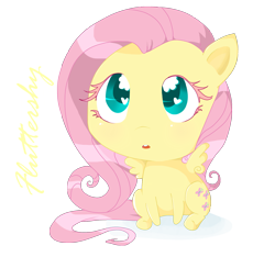 Size: 1920x1800 | Tagged: safe, artist:lorepeepsblue, fluttershy, pegasus, pony, g4, chibi, cute, daaaaaaaaaaaw, shyabetes, simple background, solo, transparent background, wingding eyes