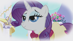 Size: 1920x1080 | Tagged: safe, screencap, rarity, pony, unicorn, g4, the ticket master, bedroom eyes, clothes, dress, female, frilly dress, imagine spot, lidded eyes, mare, solo