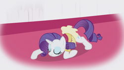 Size: 1920x1080 | Tagged: safe, screencap, rarity, pony, unicorn, g4, the ticket master, bowing, clothes, dress, eyes closed, female, frilly dress, imagine spot, mare, solo