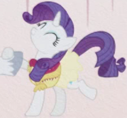 Size: 732x681 | Tagged: safe, screencap, prince blueblood, rarity, pony, unicorn, g4, the ticket master, clothes, dress, eyes closed, female, frilly dress, mare, solo focus