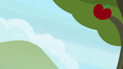 Size: 1280x720 | Tagged: safe, screencap, g4, the big mac question, apple, apple tree, background, food, no pony, scenic ponyville, sweet apple acres, tree