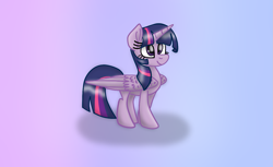 Size: 1265x775 | Tagged: artist needed, safe, twilight sparkle, alicorn, pony, g4, female, folded wings, mare, smiling, solo, twilight sparkle (alicorn), wings