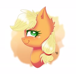 Size: 2045x2045 | Tagged: safe, artist:galaxy swirl, applejack, earth pony, pony, g4, bust, cute, high res, jackabetes, side view, simple background, white background