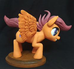 Size: 900x836 | Tagged: safe, artist:vita96, scootaloo, pegasus, pony, g4, craft, grin, photo, sculpture, smiling, spread wings, wings