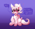 Size: 2544x2160 | Tagged: safe, artist:confetticakez, oc, oc only, oc:cream puff, bat pony, pony, bat pony oc, chest fluff, collar, confused, dialogue, female, high res, mare, ponytail, raised hoof, simple background, sitting, solo