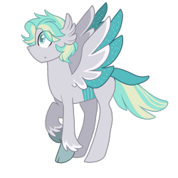 Size: 1155x1154 | Tagged: safe, artist:gallantserver, oc, oc only, oc:eucalyptus, hippogriff, magical gay spawn, offspring, parent:terramar, parent:thorax, parents:thoramar, solo, two toned wings, wings