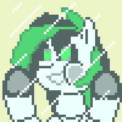 Size: 300x300 | Tagged: safe, artist:nukepony360, part of a set, oc, oc only, oc:prototype vi, android, pony, robot, robot pony, against glass, animated, ask the prototypes, excited, gif, glass, heart eyes, pixel art, solo, wingding eyes
