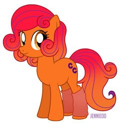 Size: 1185x1200 | Tagged: safe, artist:jennieoo, oc, oc only, oc:burnside fervor, earth pony, pony, curls, gaiters, show accurate, smiling, solo