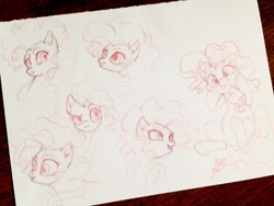 Size: 960x720 | Tagged: safe, artist:anabarana, pinkie pie, earth pony, pony, g4, bust, female, lineart, mare, open mouth, sketch, sketch dump, smiling, traditional art