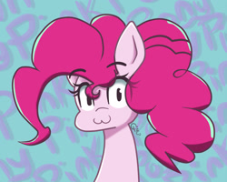 Size: 1280x1024 | Tagged: safe, artist:genericmlp, pinkie pie, pony, g4, :3, bust, eye clipping through hair, female, looking at you, portrait, smiling, smiling at you, solo
