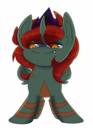 Size: 2274x3120 | Tagged: safe, artist:ravenfox19, oc, oc:grechin, changeling, undead, zombie, gift art, high res, jewelry, smug, tiara, zombieling