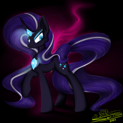 Size: 4000x4000 | Tagged: safe, artist:ser-p, nightmare rarity, pony, unicorn, g4, abstract background, absurd resolution, female, mare, solo