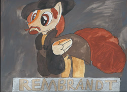 Size: 2338x1700 | Tagged: safe, artist:merrittwilson, pegasus, pony, artist, male, ponified, rembrandt, solo, traditional art