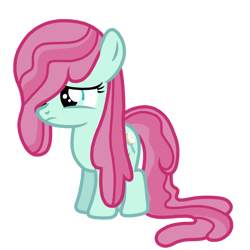 Size: 768x768 | Tagged: safe, artist:superiorwarrior, bubblegum brush, earth pony, pony, crusaders of the lost mark, g4, brush, cutie mark, female, filly, frown, long hair, long mane, long tail, sad, simple background, solo, transparent background, vector, worried