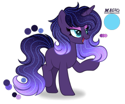 Size: 1872x1560 | Tagged: safe, artist:purplepotato04, oc, oc only, pony, unicorn, female, magical lesbian spawn, mare, offspring, parent:princess luna, parent:tempest shadow, parents:tempestluna, simple background, solo, transparent background