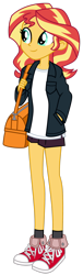 Size: 1024x3383 | Tagged: safe, artist:emeraldblast63, artist:uotapo, sunset shimmer, equestria girls, g4, clothes, converse, female, gym bag, jacket, shoes, shorts, simple background, sneakers, solo, transparent background