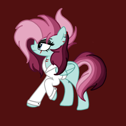 Size: 1378x1378 | Tagged: safe, artist:circuspaparazzi5678, oc, oc only, oc:rockets skies, pegasus, pony, fanfic:rainbow factory, base used, clothes, ear piercing, earring, eyeshadow, fanfic art, frown, jewelry, lab coat, magical lesbian spawn, makeup, offspring, parent:butchershy, parent:fluttershy, parent:rainbow dash, parent:rainbow factory dash, parents:flutterdash, piercing, scar, scratches, solo, torn ear
